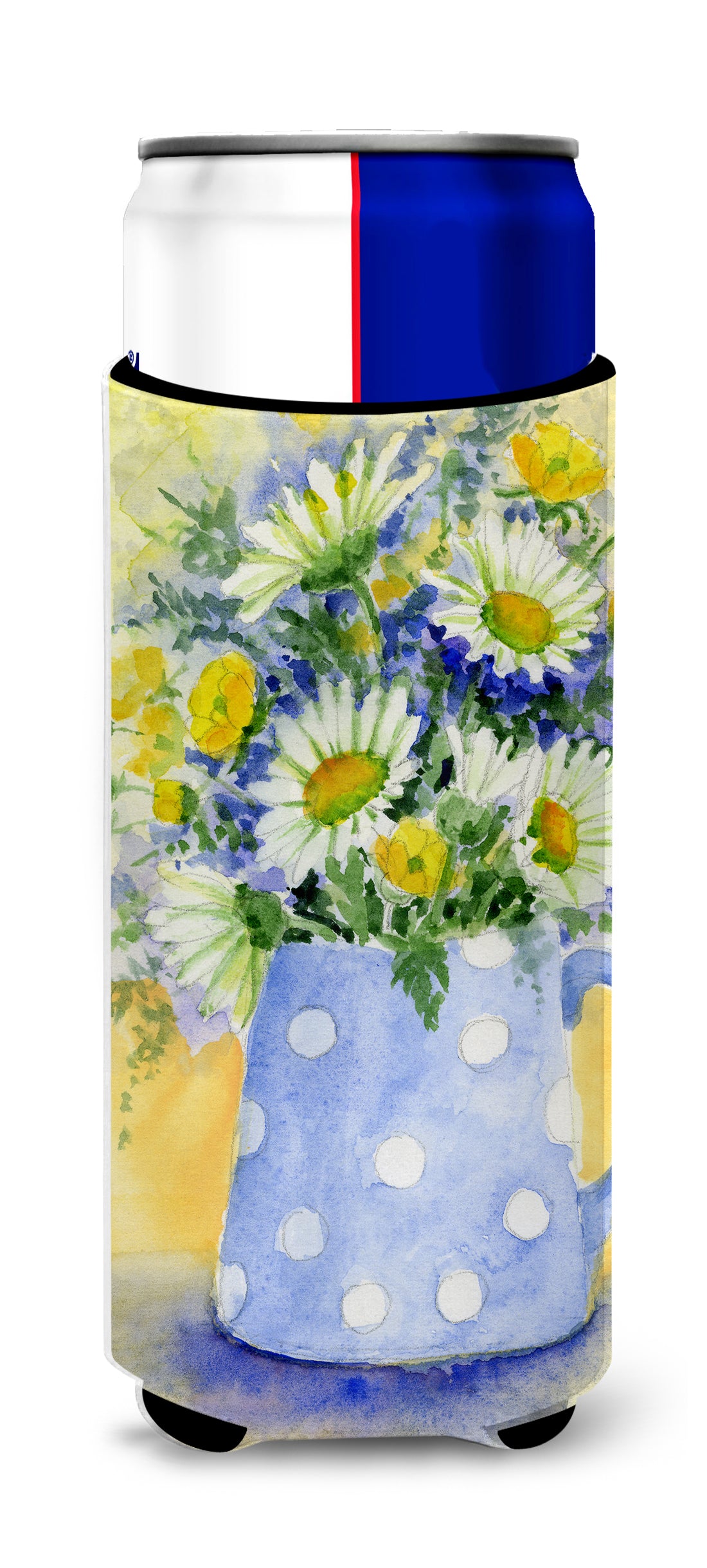 Blue and Yellow Flowers by Maureen Bonfield Ultra Beverage Insulators for slim cans BMBO0730MUK  the-store.com.