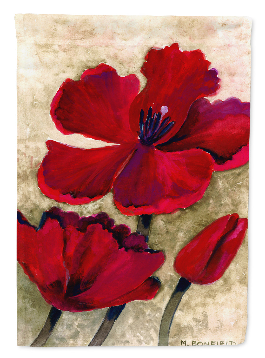 Tulipe Rouge par Maureen Bonfield Drapeau Toile Taille Maison BMBO0734CHF