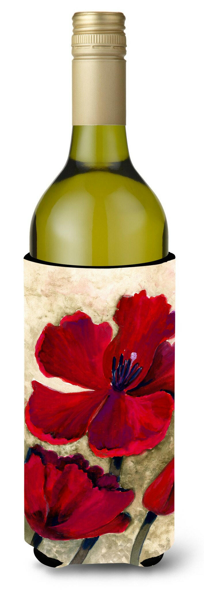 Red Tulip by Maureen Bonfield Wine Bottle Beverage Insulator Hugger BMBO0734LITERK by Caroline&#39;s Treasures