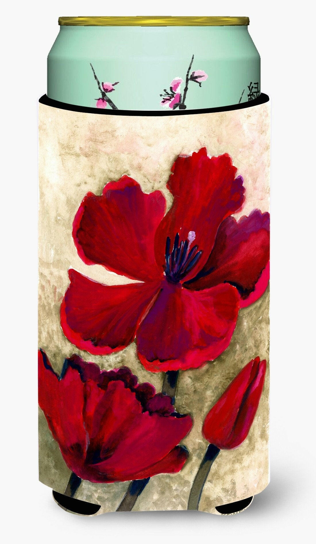Red Tulip by Maureen Bonfield Tall Boy Beverage Insulator Hugger BMBO0734TBC by Caroline's Treasures