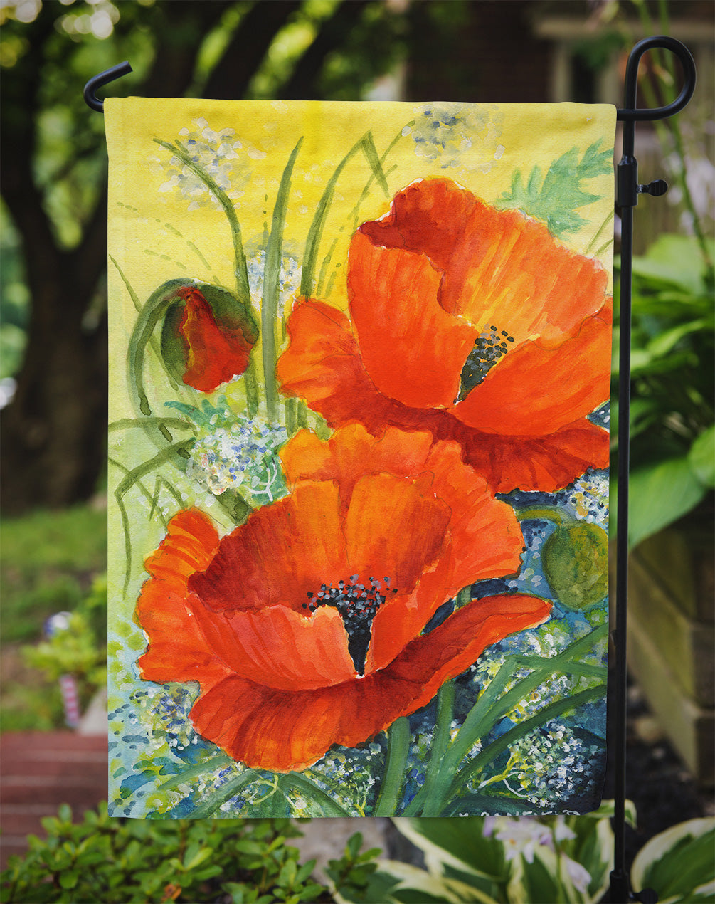 Poppies by Maureen Bonfield Flag Garden Size BMBO0946GF.
