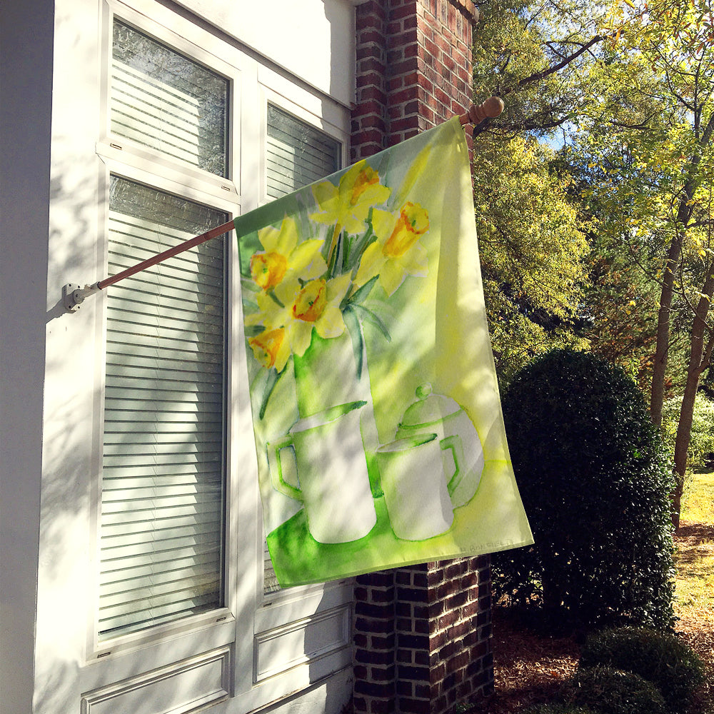 Yellow Daffodils by Maureen Bonfield Flag Canvas House Size BMBO0970CHF