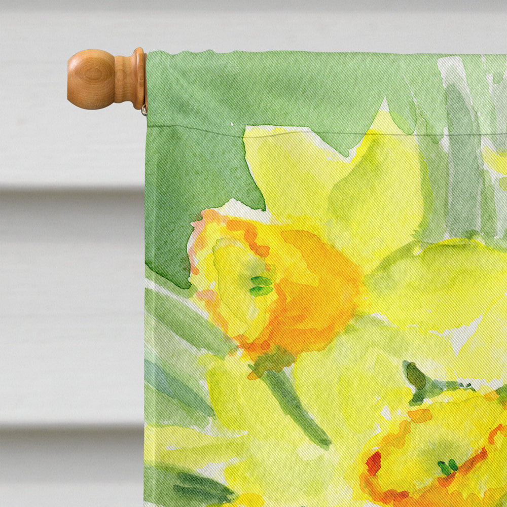 Yellow Daffodils by Maureen Bonfield Flag Canvas House Size BMBO0970CHF  the-store.com.