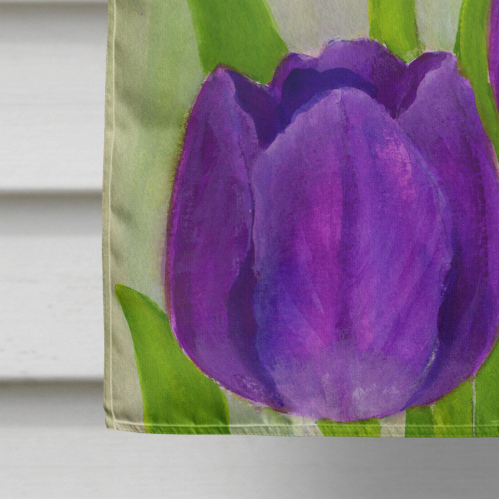 Purple Tulips by Maureen Bonfield Flag Canvas House Size BMBO1033CHF
