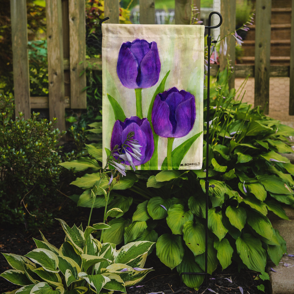 Purple Tulips by Maureen Bonfield Flag Garden Size BMBO1033GF