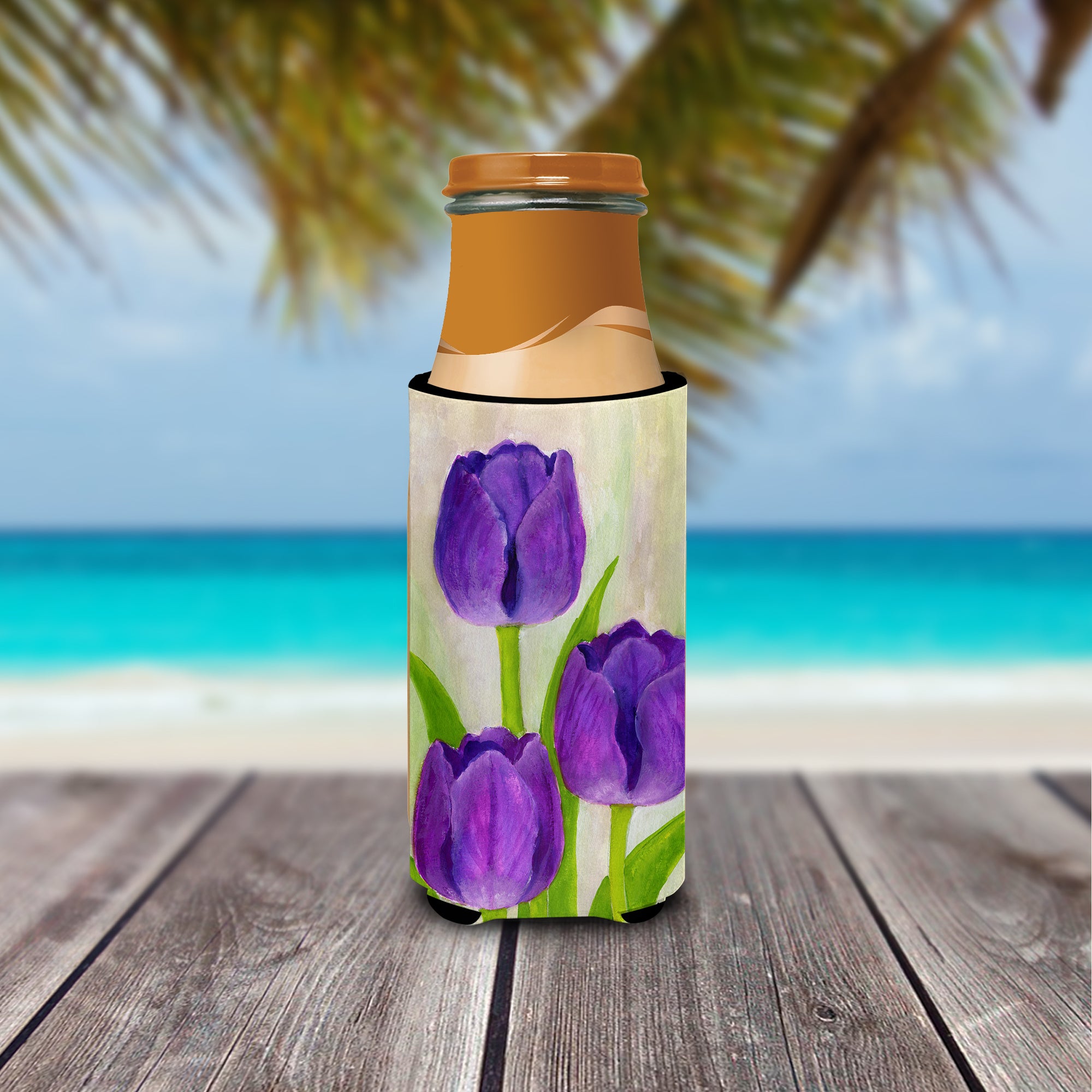 Purple Tulips by Maureen Bonfield Ultra Beverage Insulators for slim cans BMBO1033MUK  the-store.com.