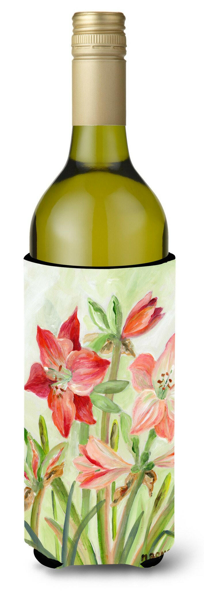 Lillies II by Maureen Bonfield Wine Bottle Beverage Insulator Hugger BMBO1373LITERK by Caroline&#39;s Treasures