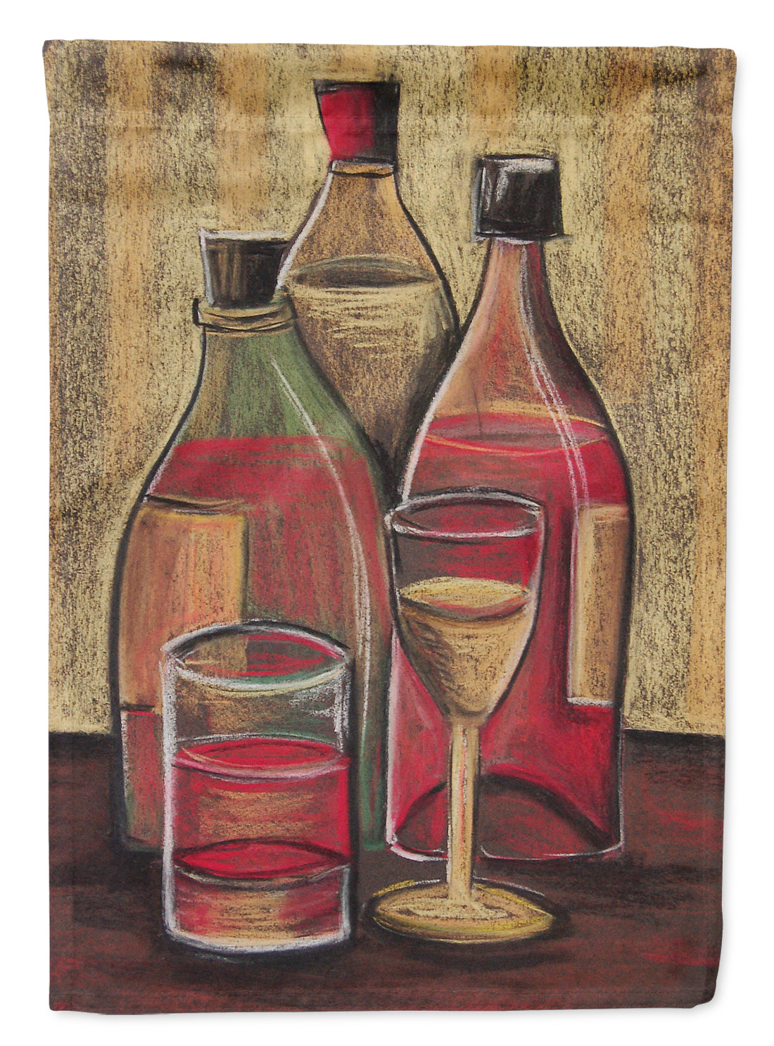 Bottles and Glasses Wine Flag Canvas House Size BTBU0169CHF