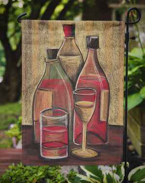 Bottles and Glasses Wine Flag Garden Size BTBU0169GF