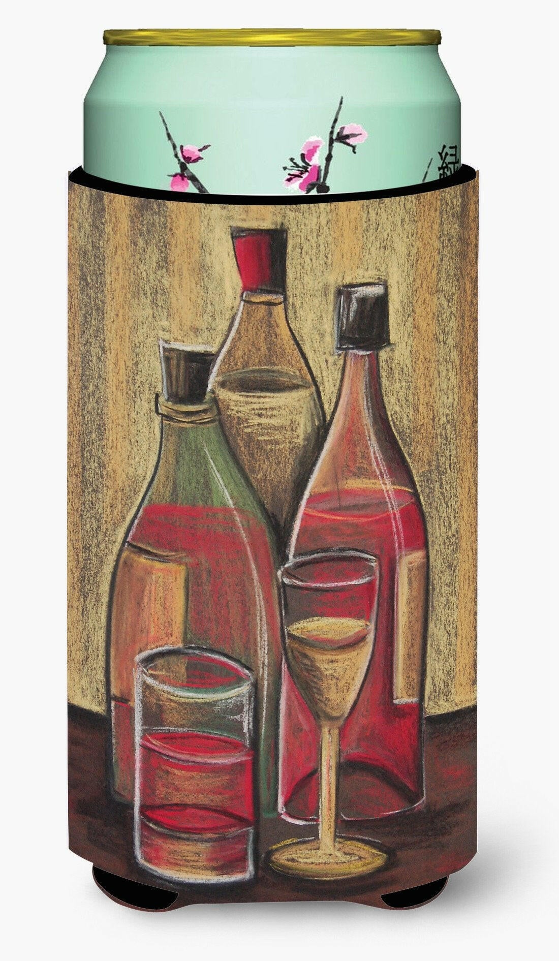 Bottles and Glasses Wine Tall Boy Beverage Insulator Hugger BTBU0169TBC by Caroline&#39;s Treasures