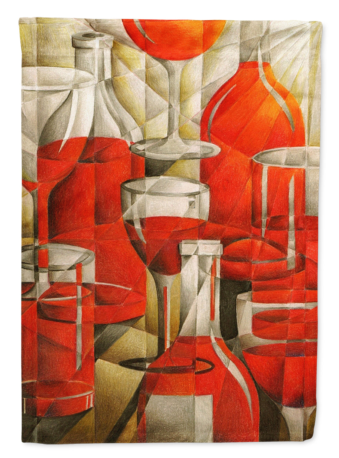 Red Wine Bottles and Glasses Flag Canvas House Size BTBU0174CHF  the-store.com.