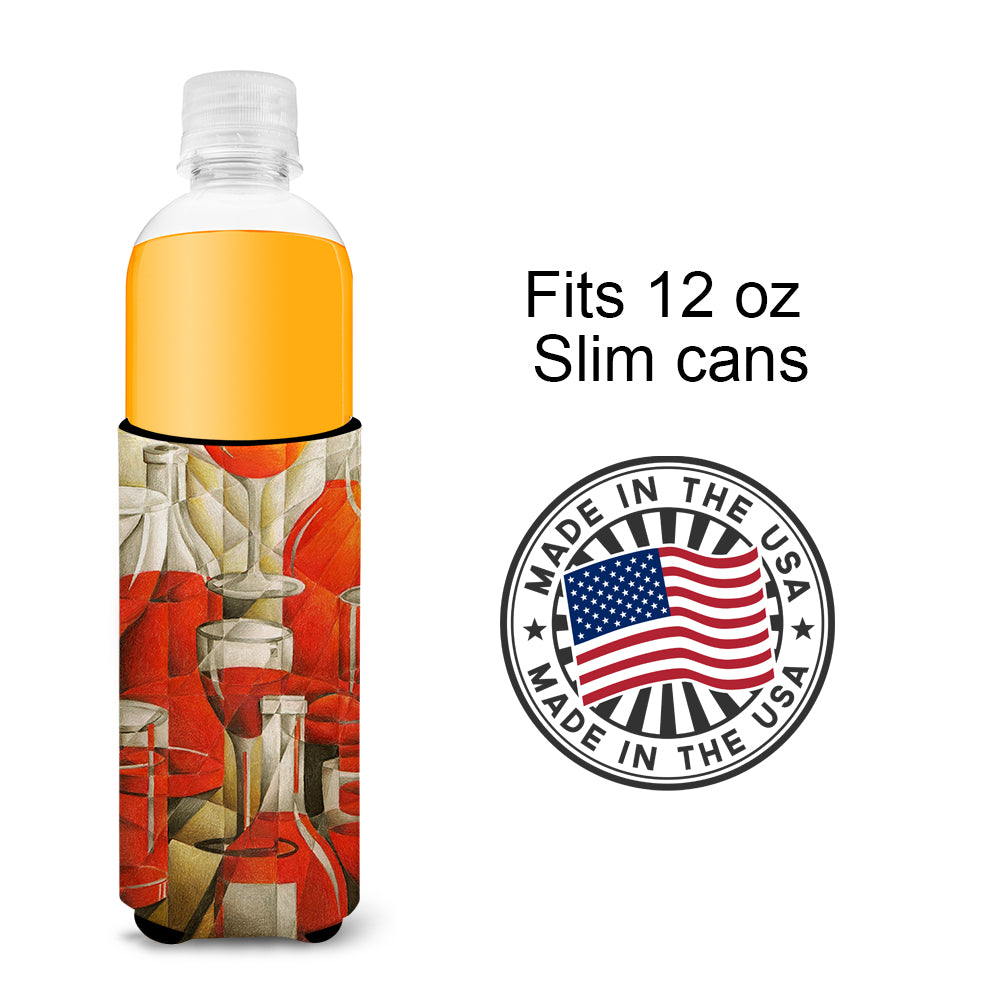 Red Wine Bottles and Glasses Ultra Beverage Insulators for slim cans BTBU0174MUK