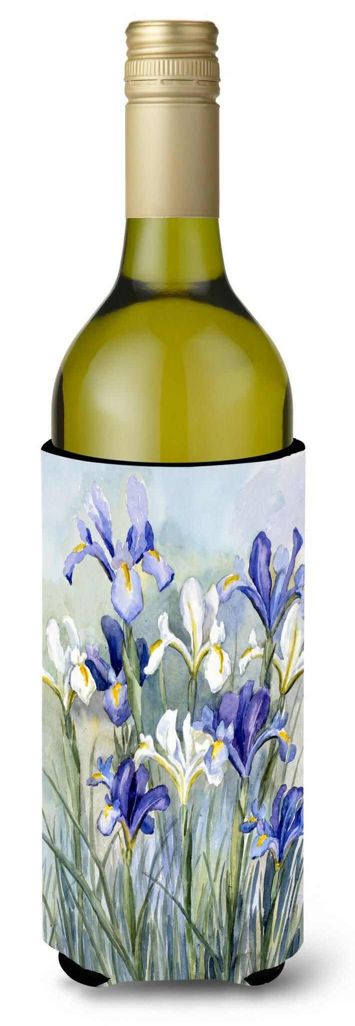 Iris by Bettie Cheesman Wine Bottle Beverage Insulator Hugger CBC0033LITERK by Caroline's Treasures