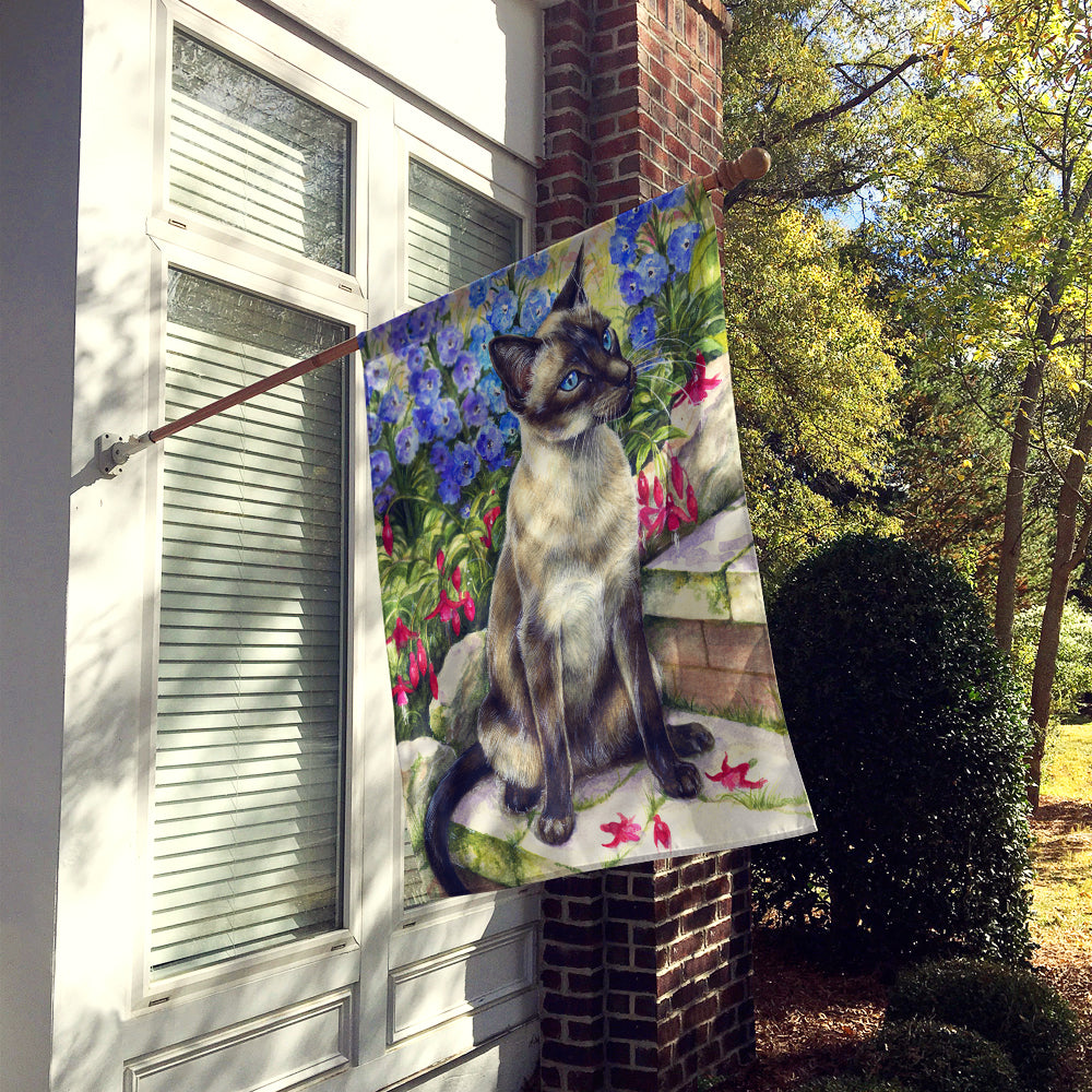 Siamese cat in the Garden Flag Canvas House Size CDCO0026CHF  the-store.com.