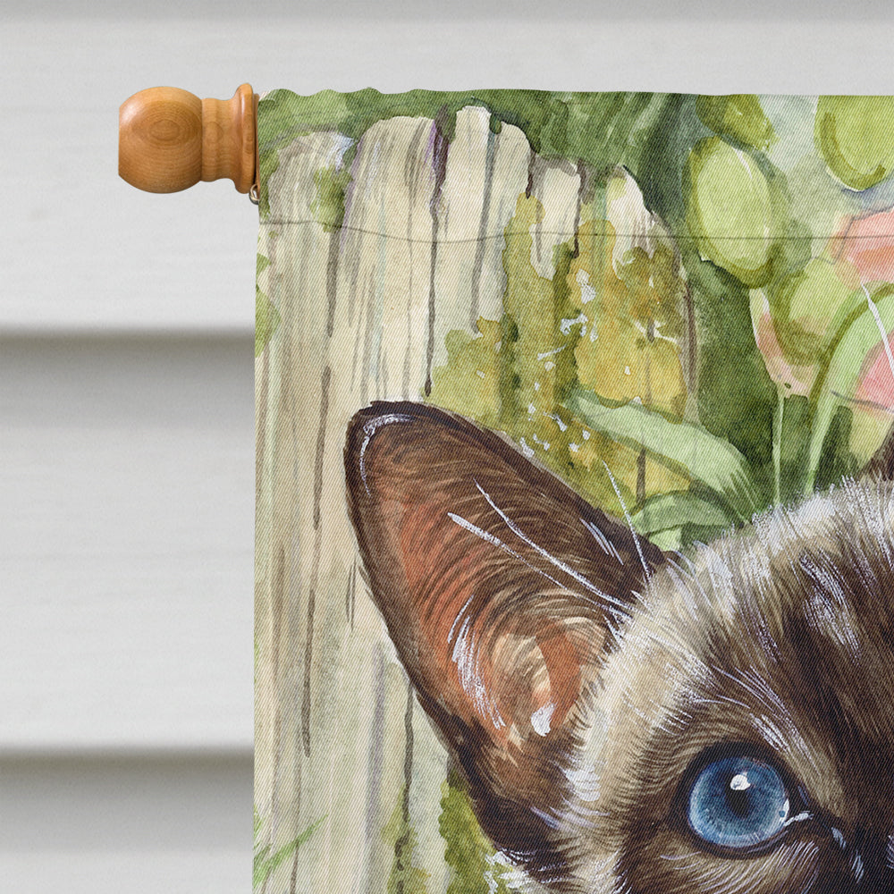 Siamese cat in the Roses Flag Canvas House Size CDCO0033CHF  the-store.com.