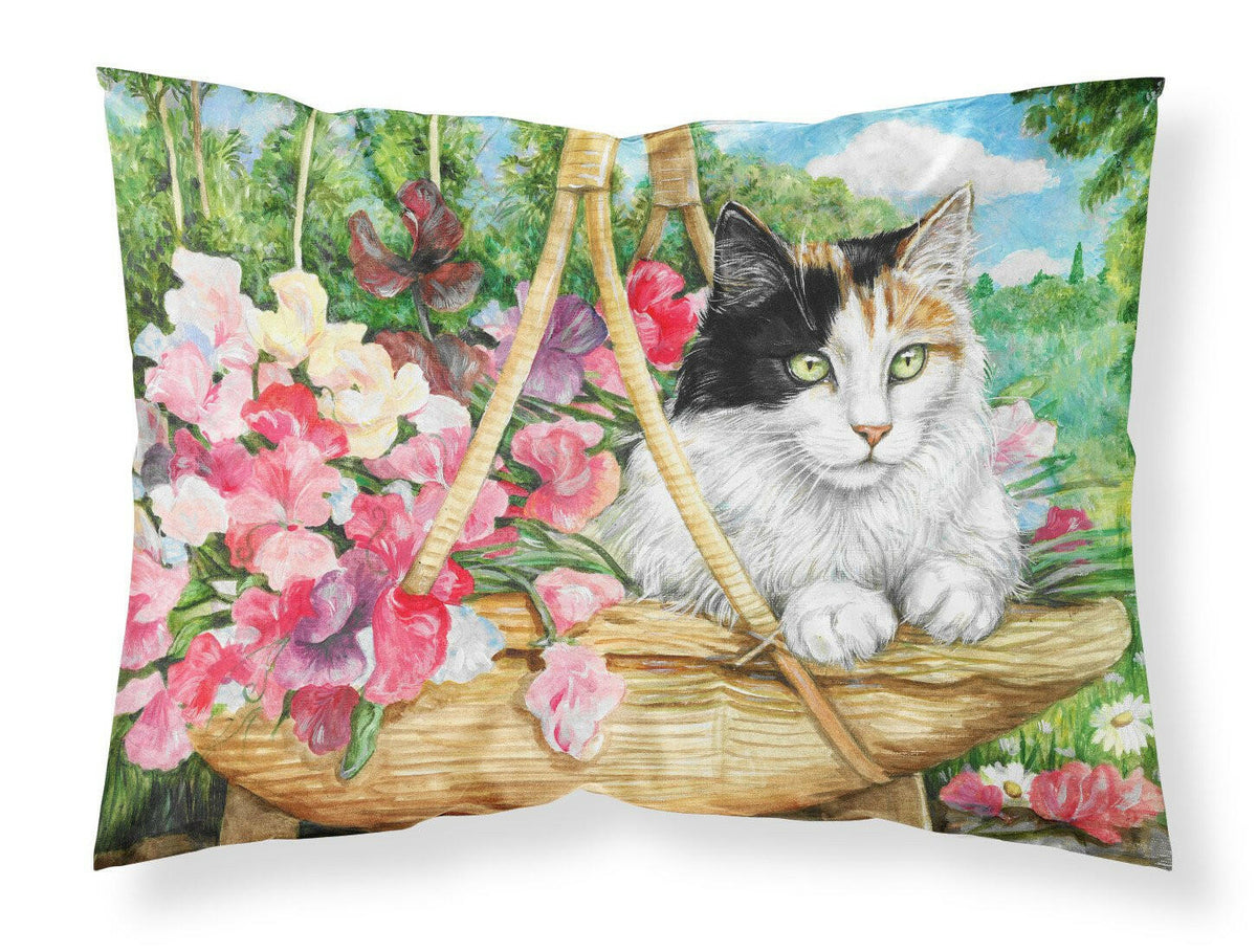 Cat In Basket Fabric Standard Pillowcase CDCO0178PILLOWCASE by Caroline&#39;s Treasures