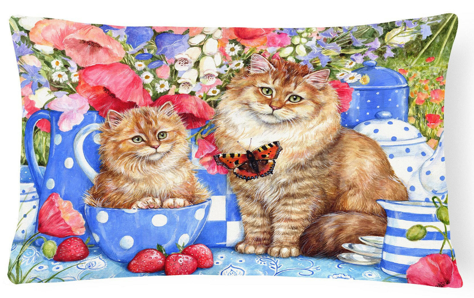 Blue Cats Fabric Decorative Pillow CDCO0200PW1216 by Caroline's Treasures