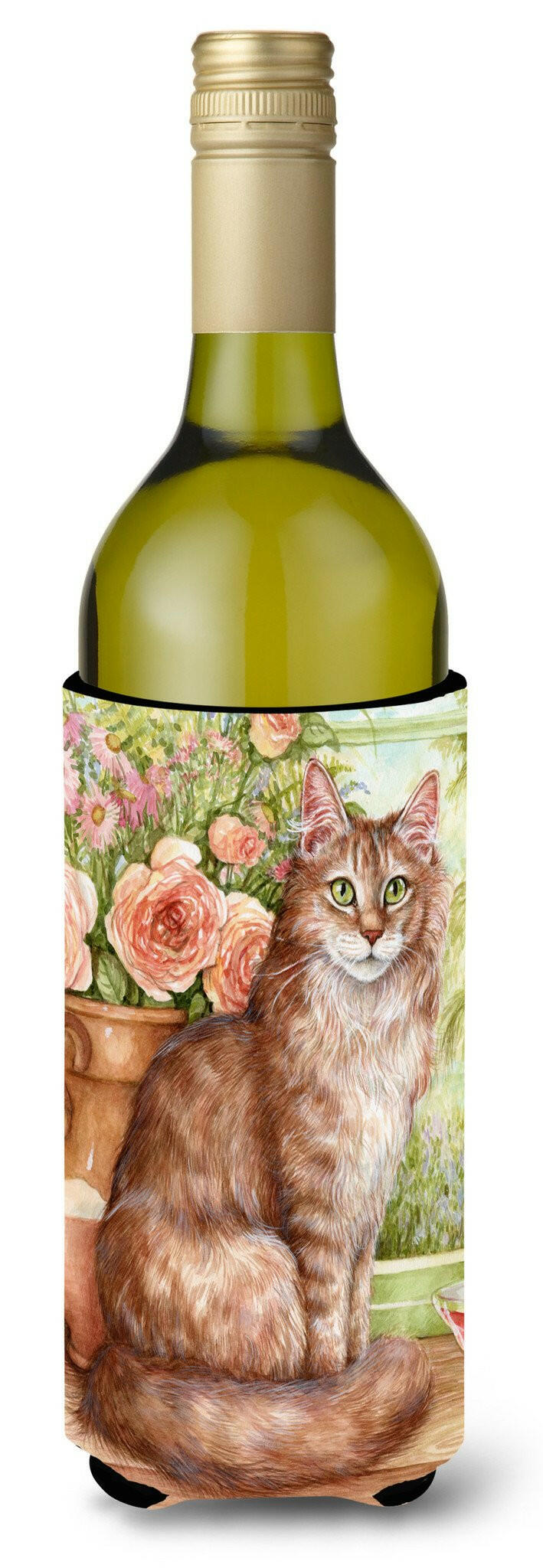 Maine Coon Cat by Debbie Cook Wine Bottle Beverage Insulator Hugger CDCO0236LITERK by Caroline&#39;s Treasures