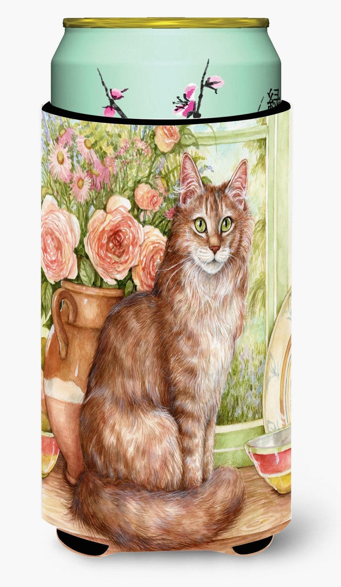 Maine Coon Cat by Debbie Cook Tall Boy Beverage Insulator Hugger CDCO0236TBC by Caroline's Treasures