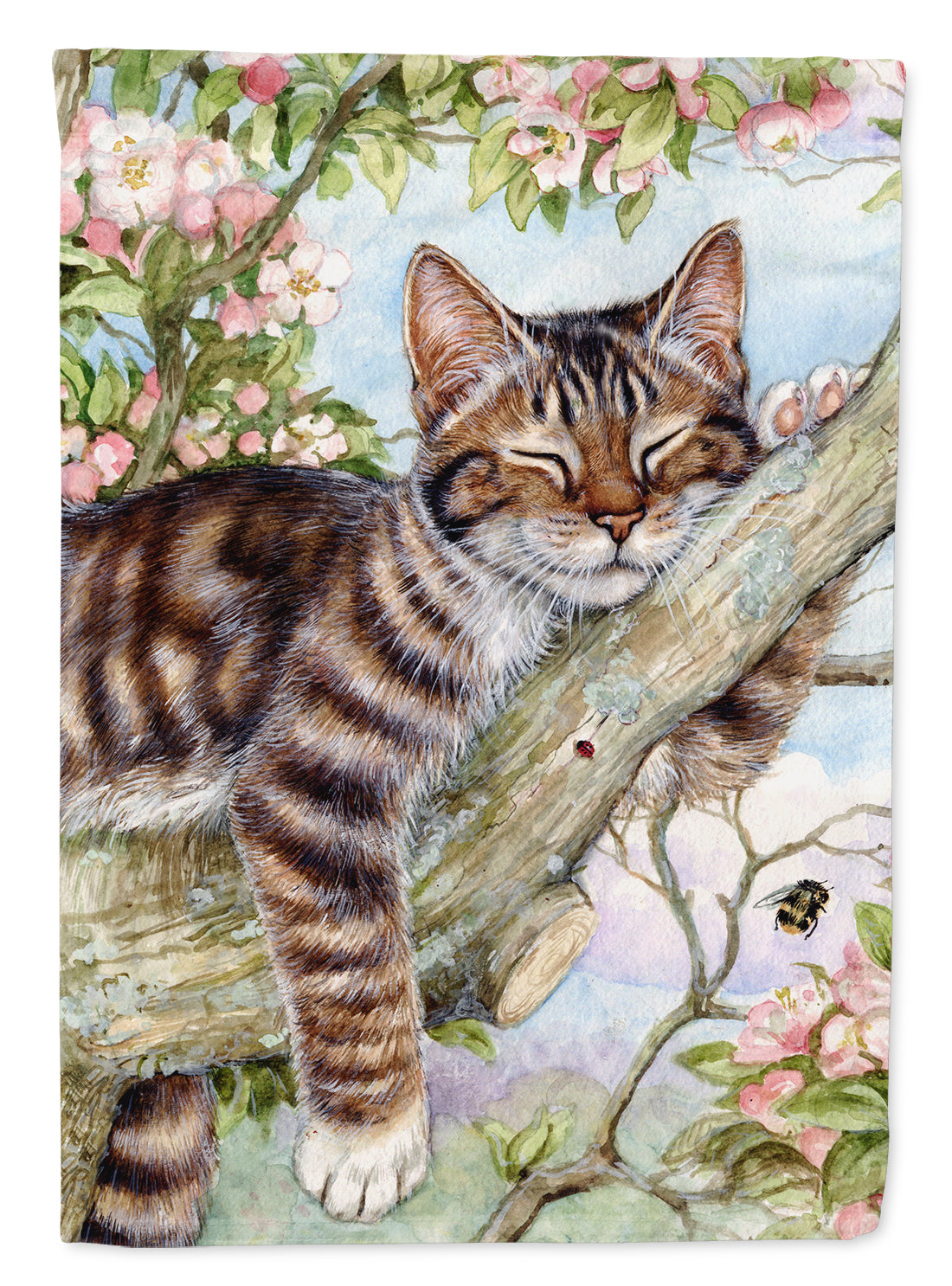 Sleepy Cat by Debbie Cook Flag Canvas House Size CDCO0241CHF