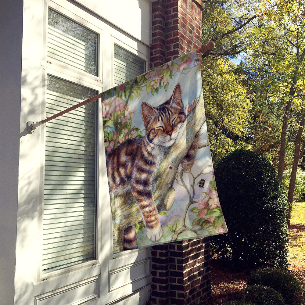 Sleepy Cat by Debbie Cook Flag Canvas House Size CDCO0241CHF