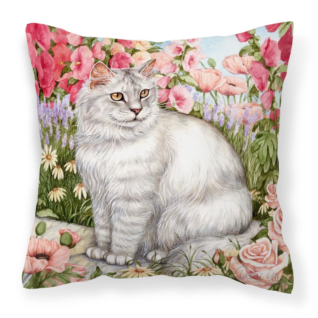 Cats Just Looking in the fish bowl Canvas Decorative Pillow by Caroline&#39;s Treasures