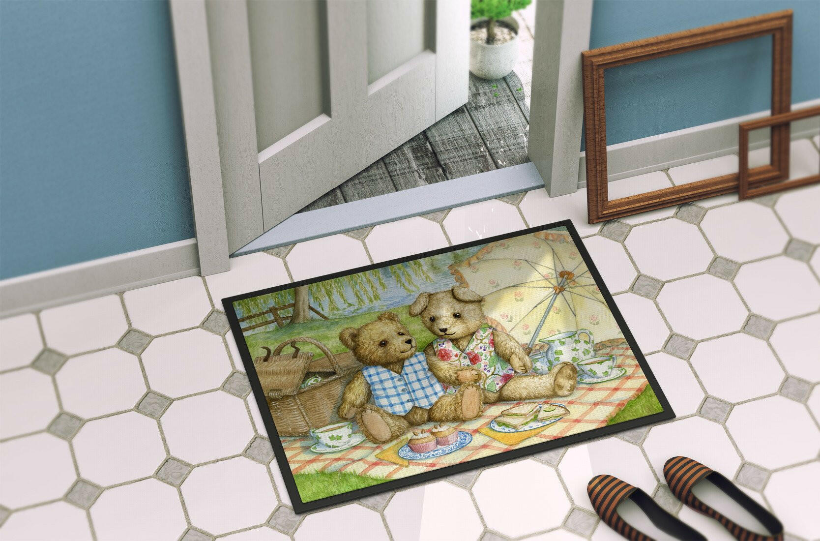Summertime Teddy Bears Picnic Indoor or Outdoor Mat 24x36 CDCO0308JMAT - the-store.com