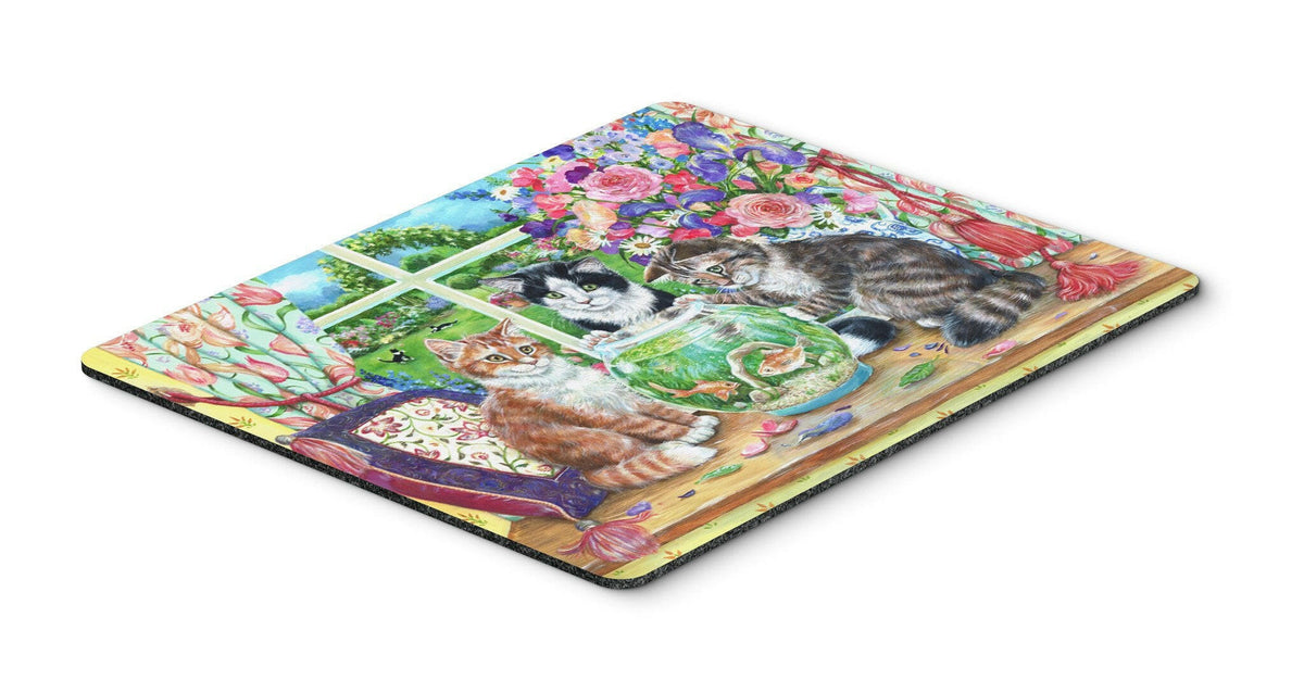 Cats Just Looking in the fish bowl Mouse Pad, Hot Pad or Trivet CDCO0325MP by Caroline&#39;s Treasures