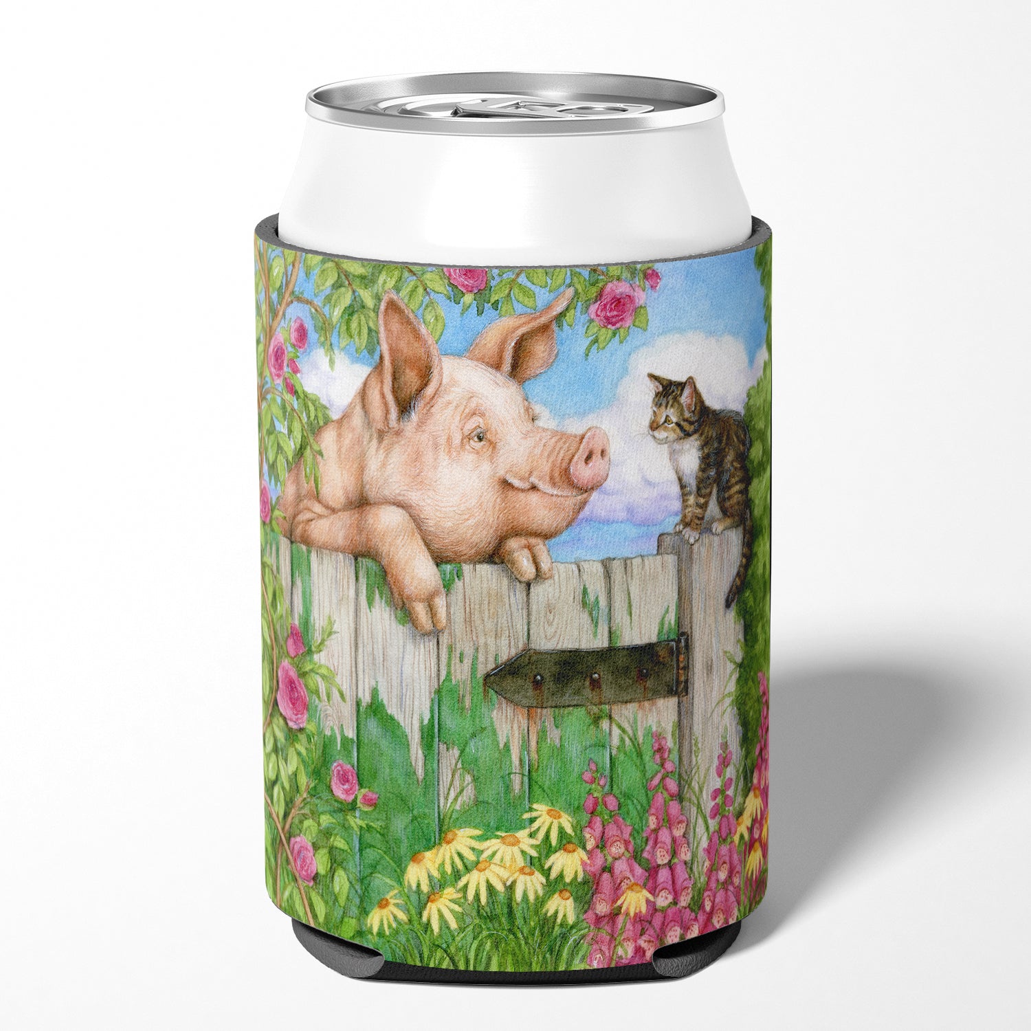 Pig at the Gate with the Cat Can or Bottle Hugger CDCO0349CC