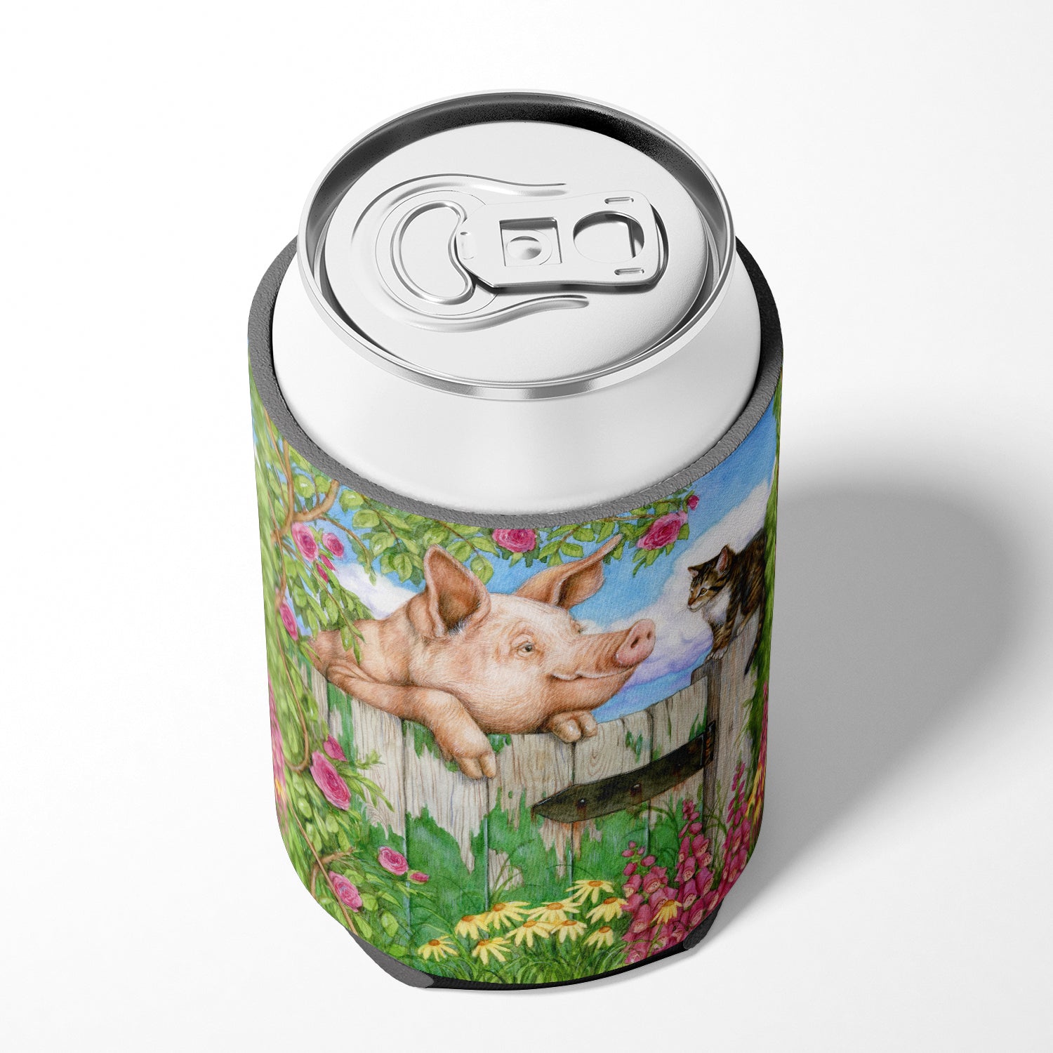 Pig at the Gate with the Cat Can or Bottle Hugger CDCO0349CC.