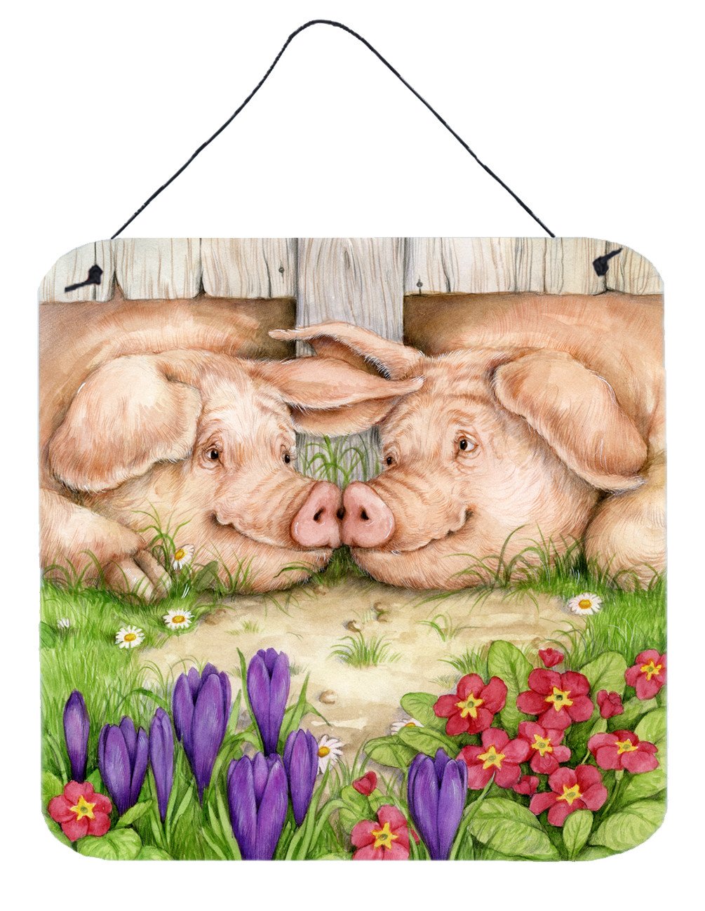 Pigs Nose To Nose by Debbie Cook Wall or Door Hanging Prints CDCO0350DS66 by Caroline's Treasures