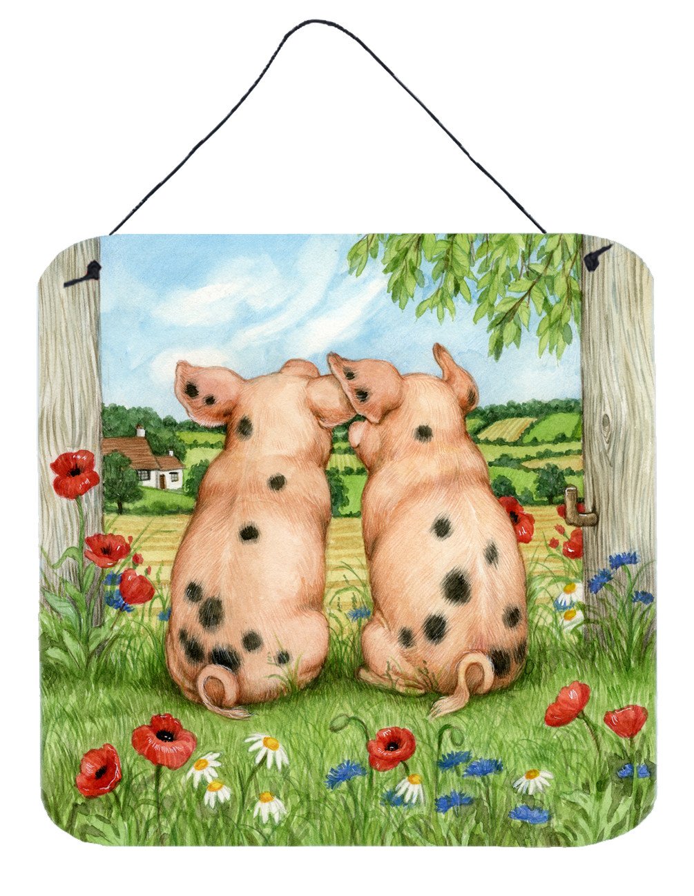 Pigs Side By Side by Debbie Cook Wall or Door Hanging Prints CDCO0354DS66 by Caroline&#39;s Treasures