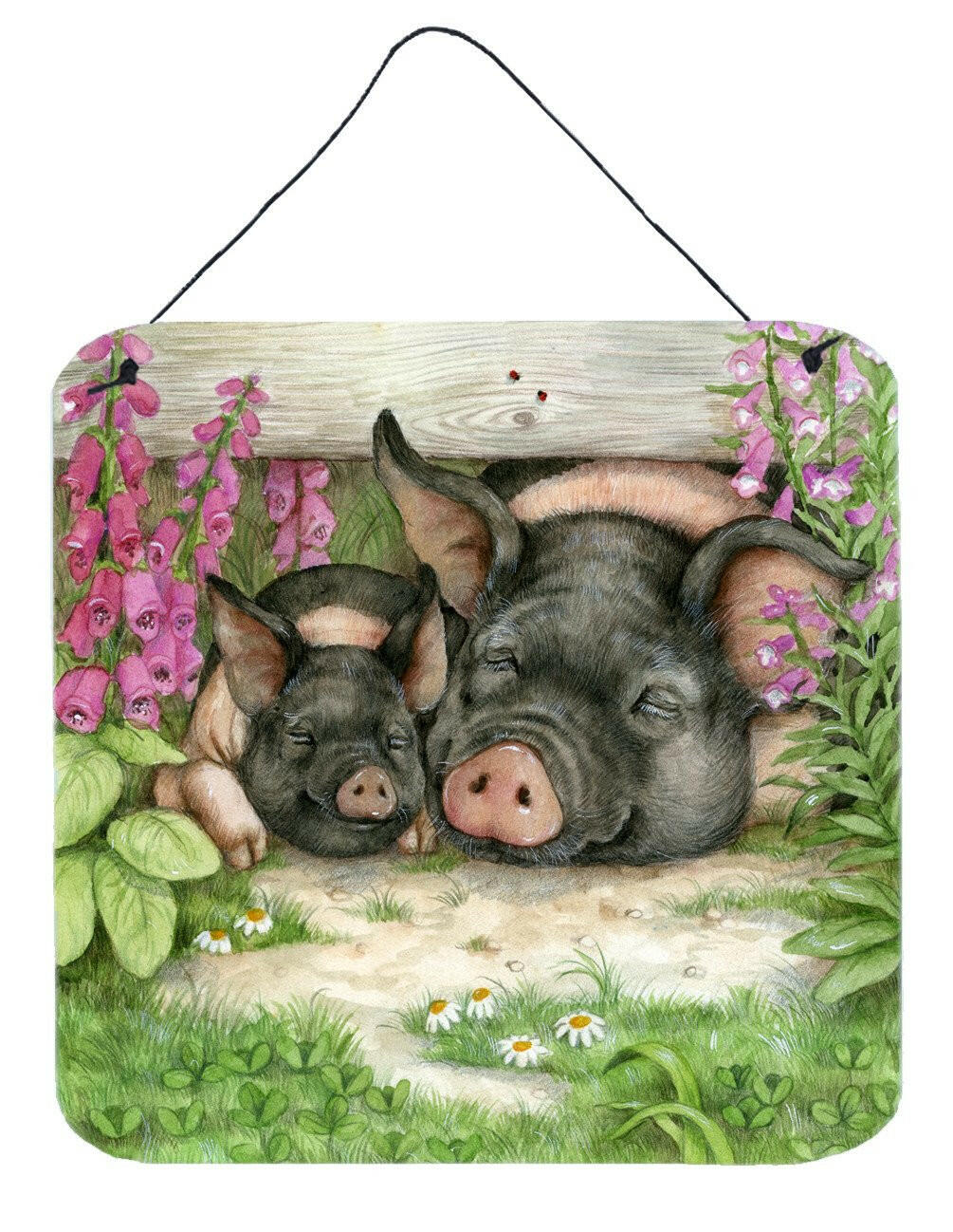 Pigs Under The Fence by Debbie Cook Wall or Door Hanging Prints CDCO0355DS66 by Caroline&#39;s Treasures