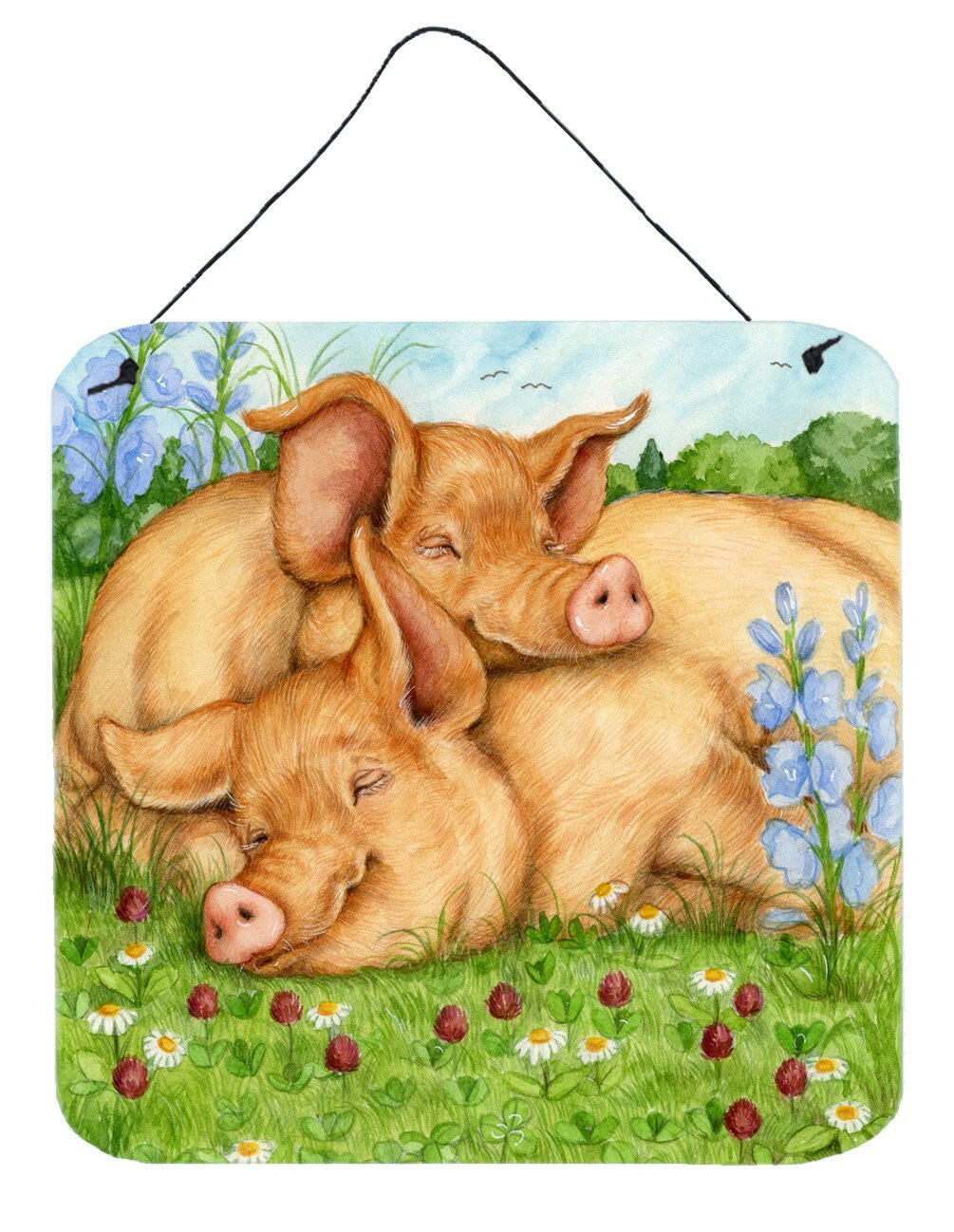 Pigs Tamworths In Clover Wall or Door Hanging Prints CDCO0358DS66 by Caroline&#39;s Treasures