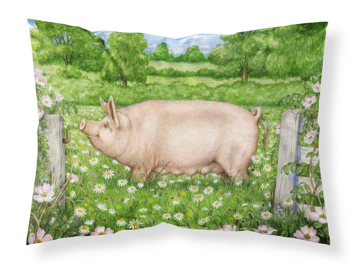 Pig In Dasies by Debbie Cook Fabric Standard Pillowcase CDCO0374PILLOWCASE by Caroline&#39;s Treasures