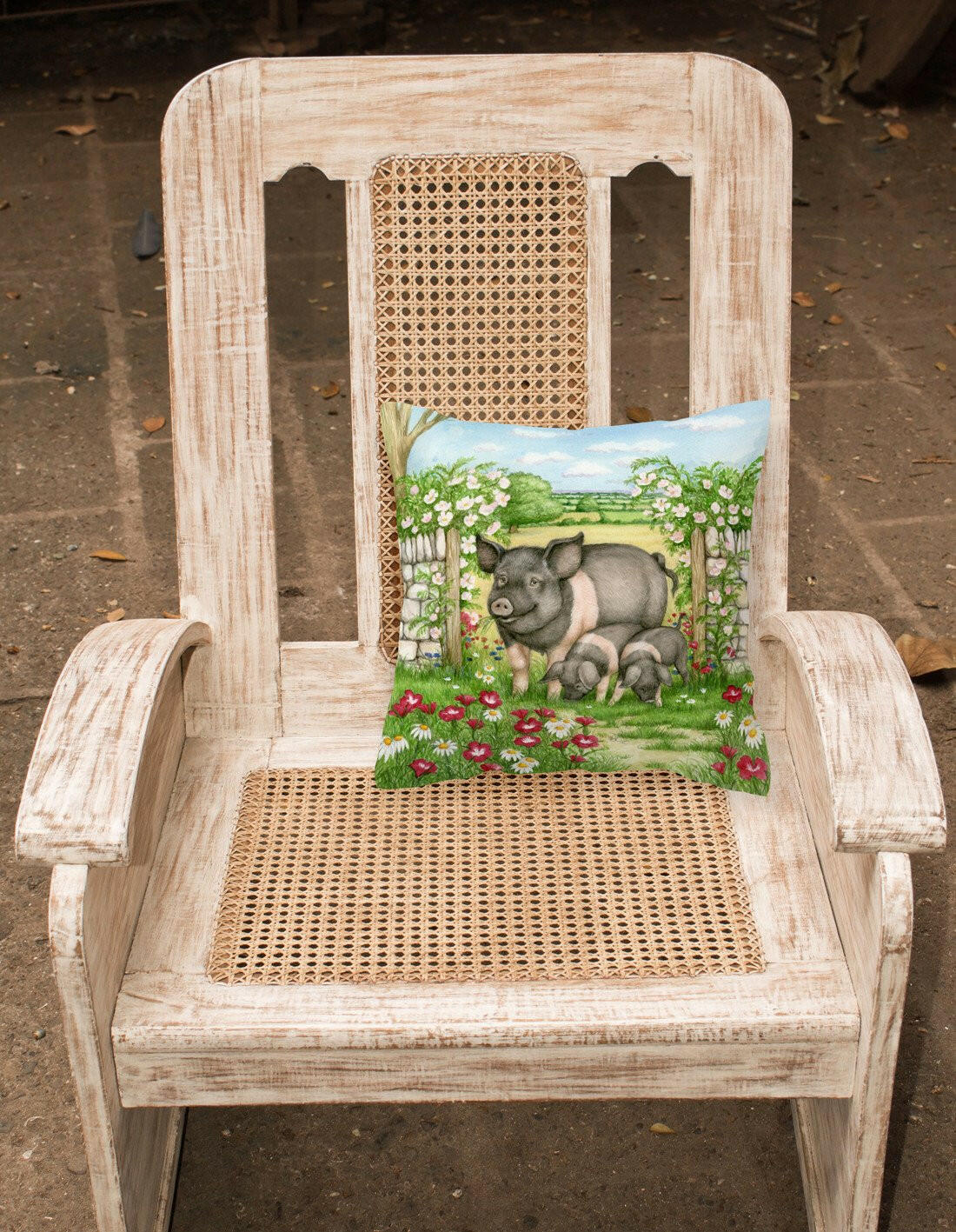 Pigs Rosie and Piglets Canvas Decorative Pillow CDCO0375PW1414 - the-store.com