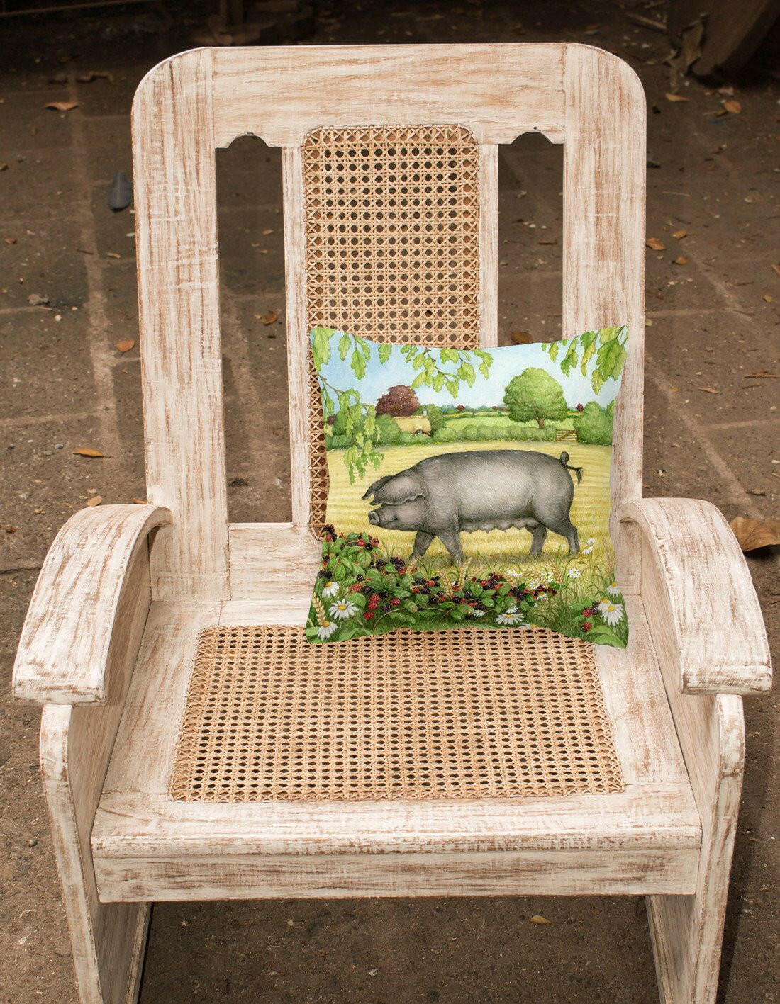 Pigs Bramble in Berries Canvas Decorative Pillow CDCO0376PW1414 - the-store.com