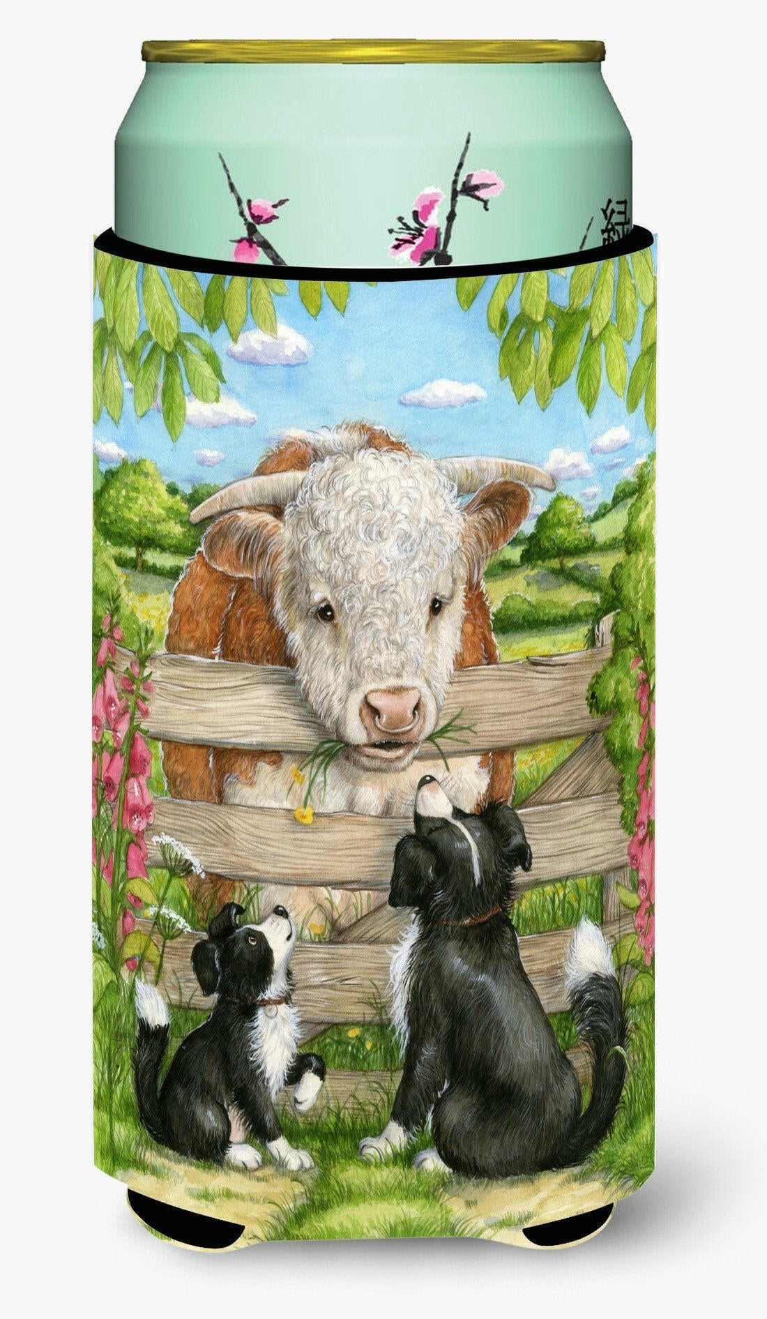 Bull and Pup Friends by Debbie Cook Tall Boy Beverage Insulator Hugger CDCO0378TBC by Caroline&#39;s Treasures