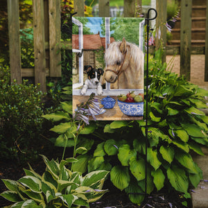 Jack Russel Puppy and Foal Horse Flag Garden Size CDCO0379GF