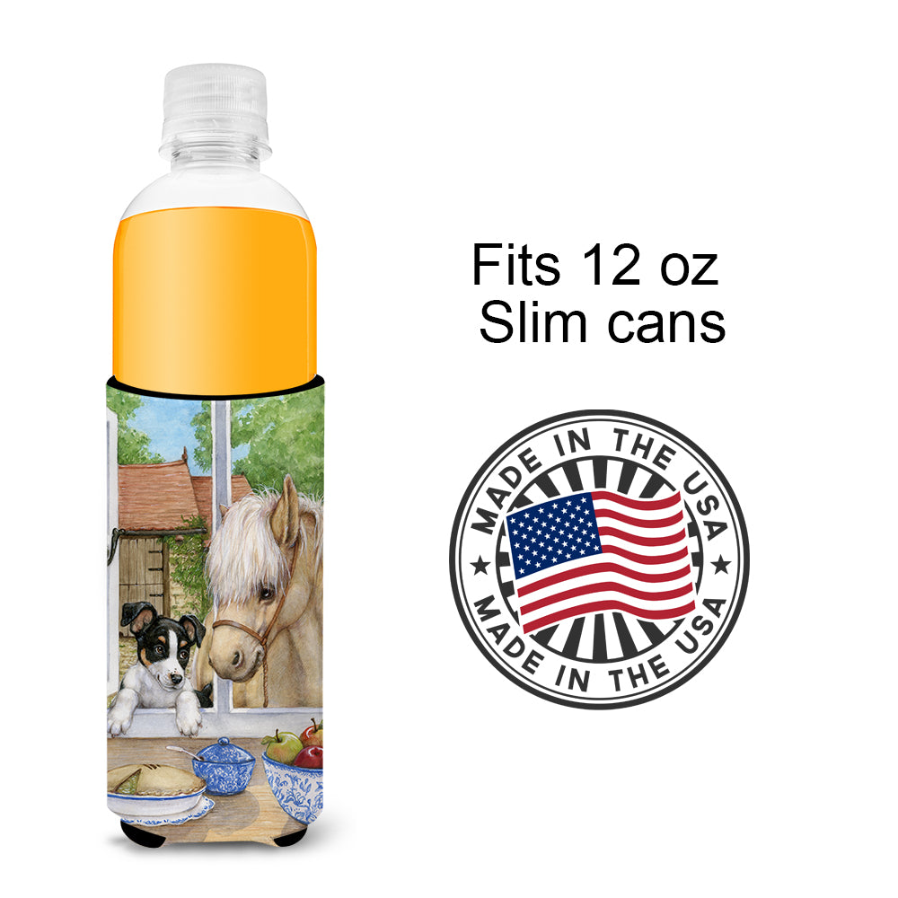 Jack Russel Puppy and Foal Horse Ultra Beverage Isolateurs pour canettes minces CDCO0379MUK