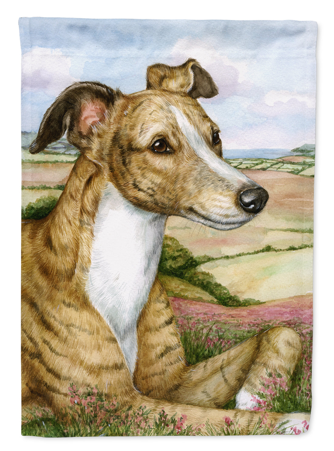 Lurcher by Debbie Cook Flag Canvas House Size CDCO0385CHF  the-store.com.