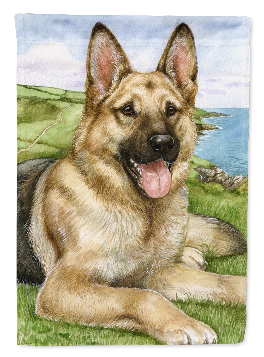 German Shepherd by Debbie Cook Flag Canvas House Size CDCO0386CHF