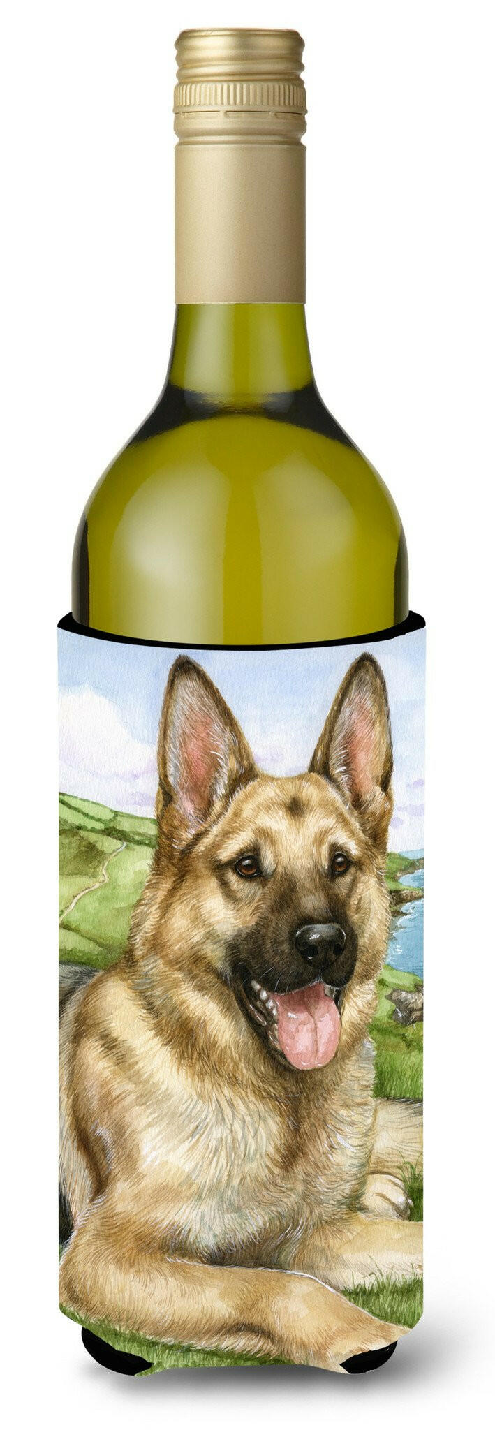 German Shepherd by Debbie Cook Wine Bottle Beverage Insulator Hugger CDCO0386LITERK by Caroline&#39;s Treasures