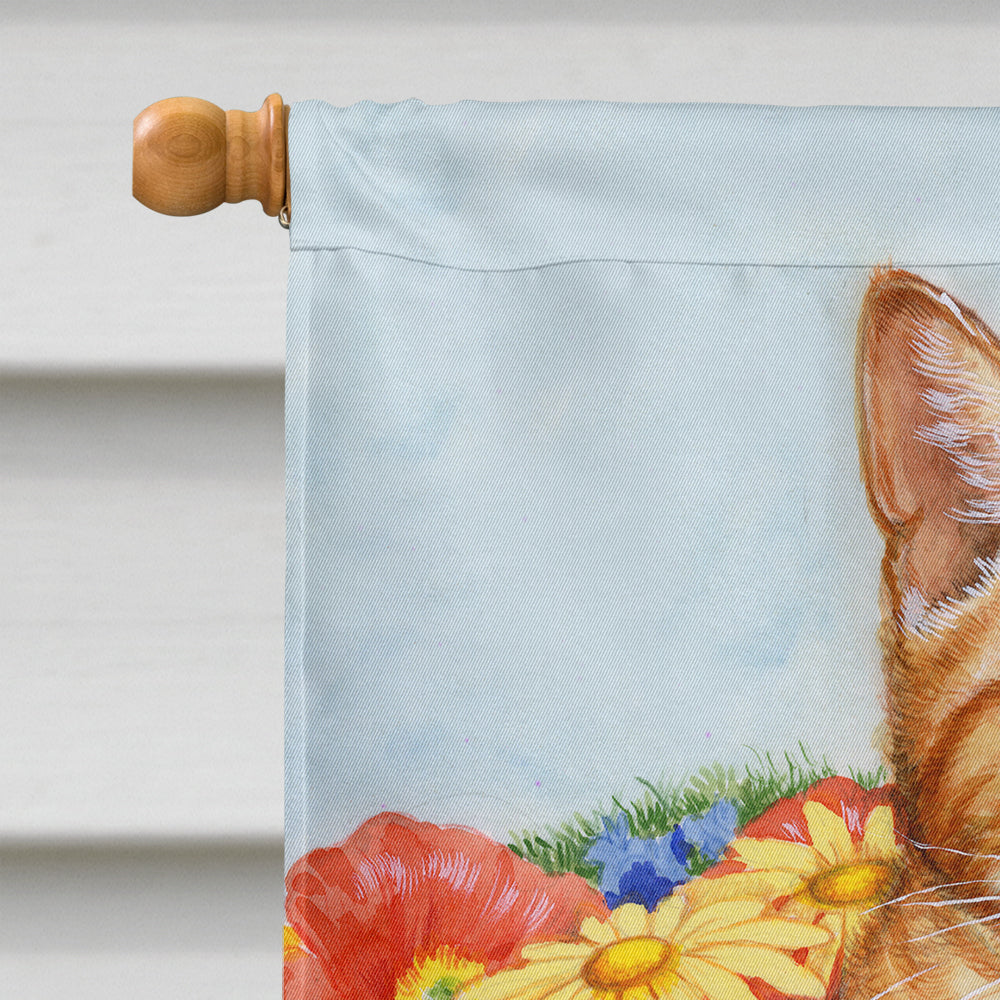 Ginger Cat In Pot by Debbie Cook Flag Canvas House Size CDCO0395CHF