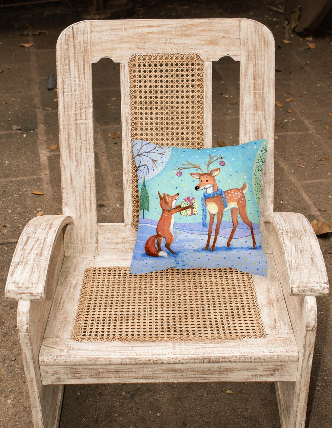 Christmas Present from the Fox Canvas Decorative Pillow CDCO0416PW1414 - the-store.com