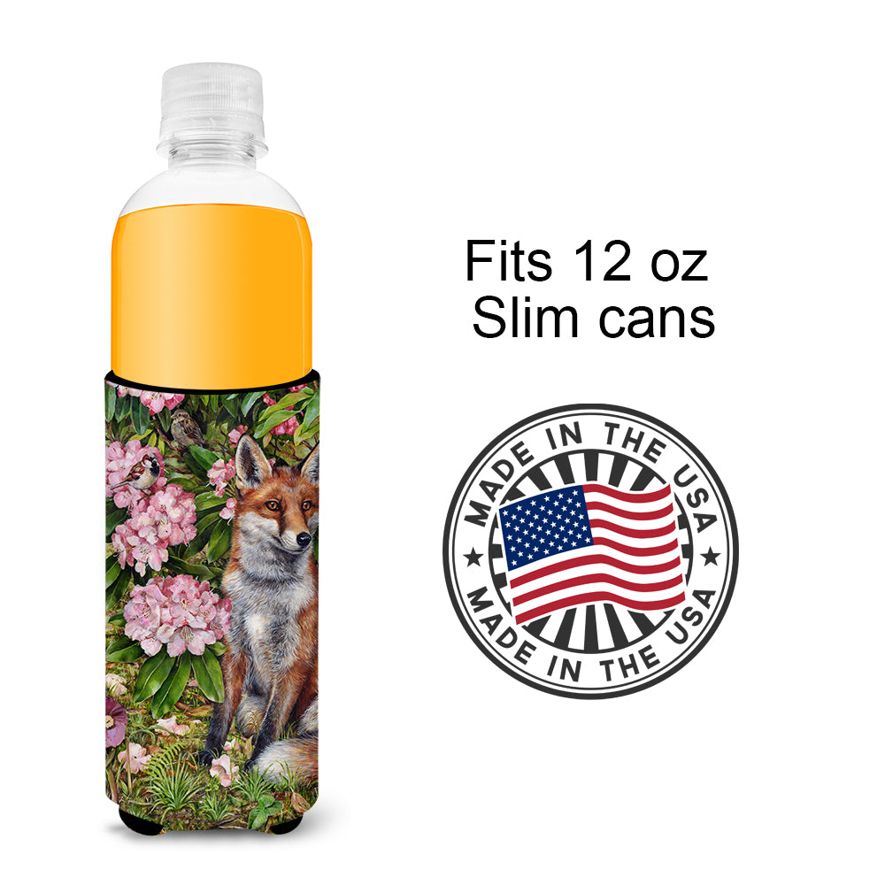 Fox Waiting in Flowers Ultra Beverage Insulators for slim cans CDCO0442MUK  the-store.com.