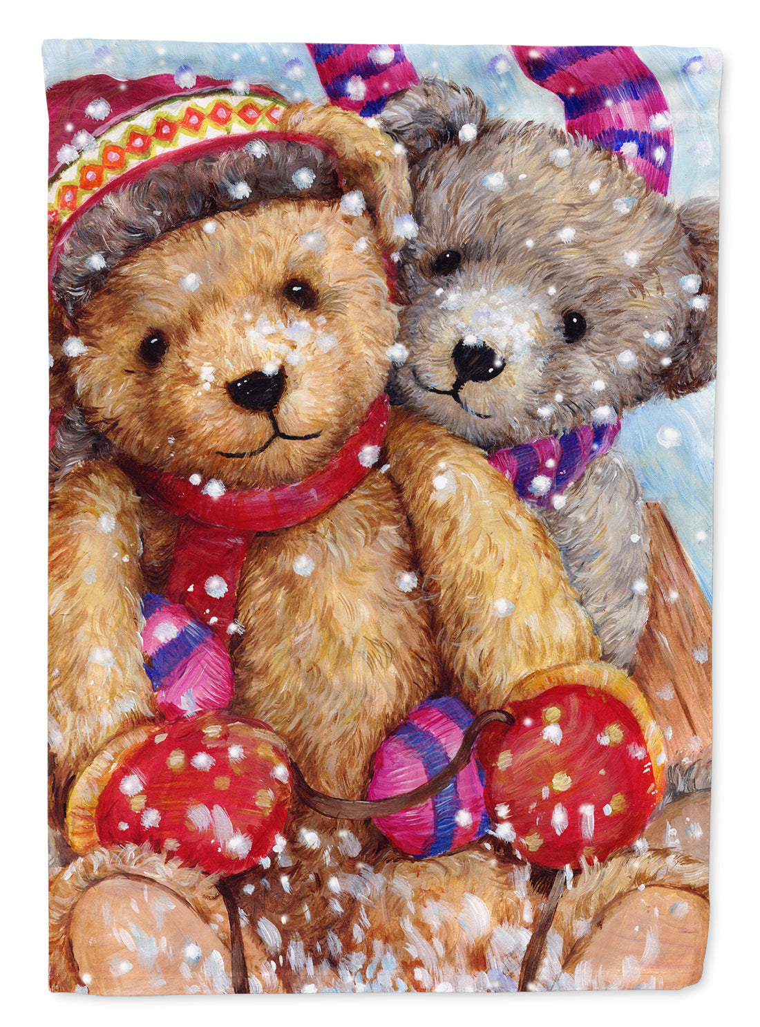 Winter Snow Teddy Bears Flag Canvas House Size CDCO0461CHF