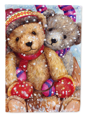 Winter Snow Teddy Bears Flag Garden Size CDCO0461GF