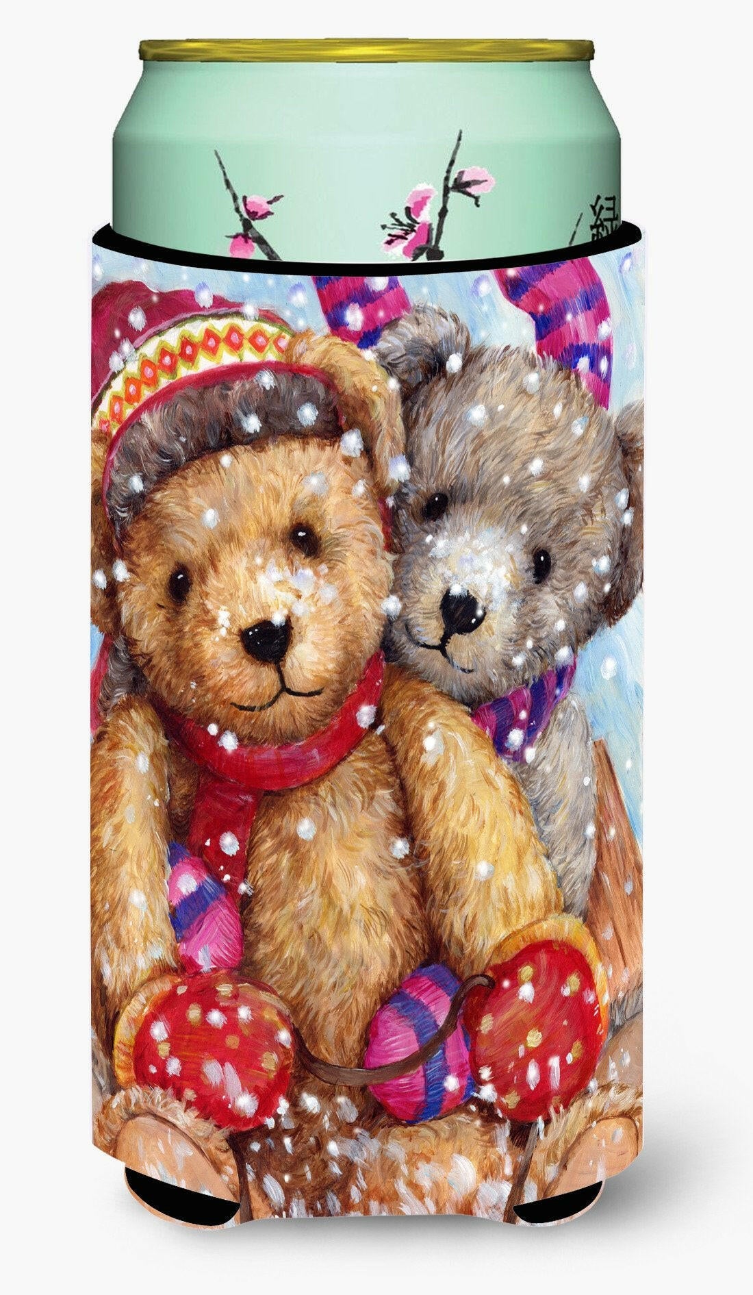 Winter Snow Teddy Bears Tall Boy Beverage Insulator Hugger CDCO0461TBC by Caroline&#39;s Treasures