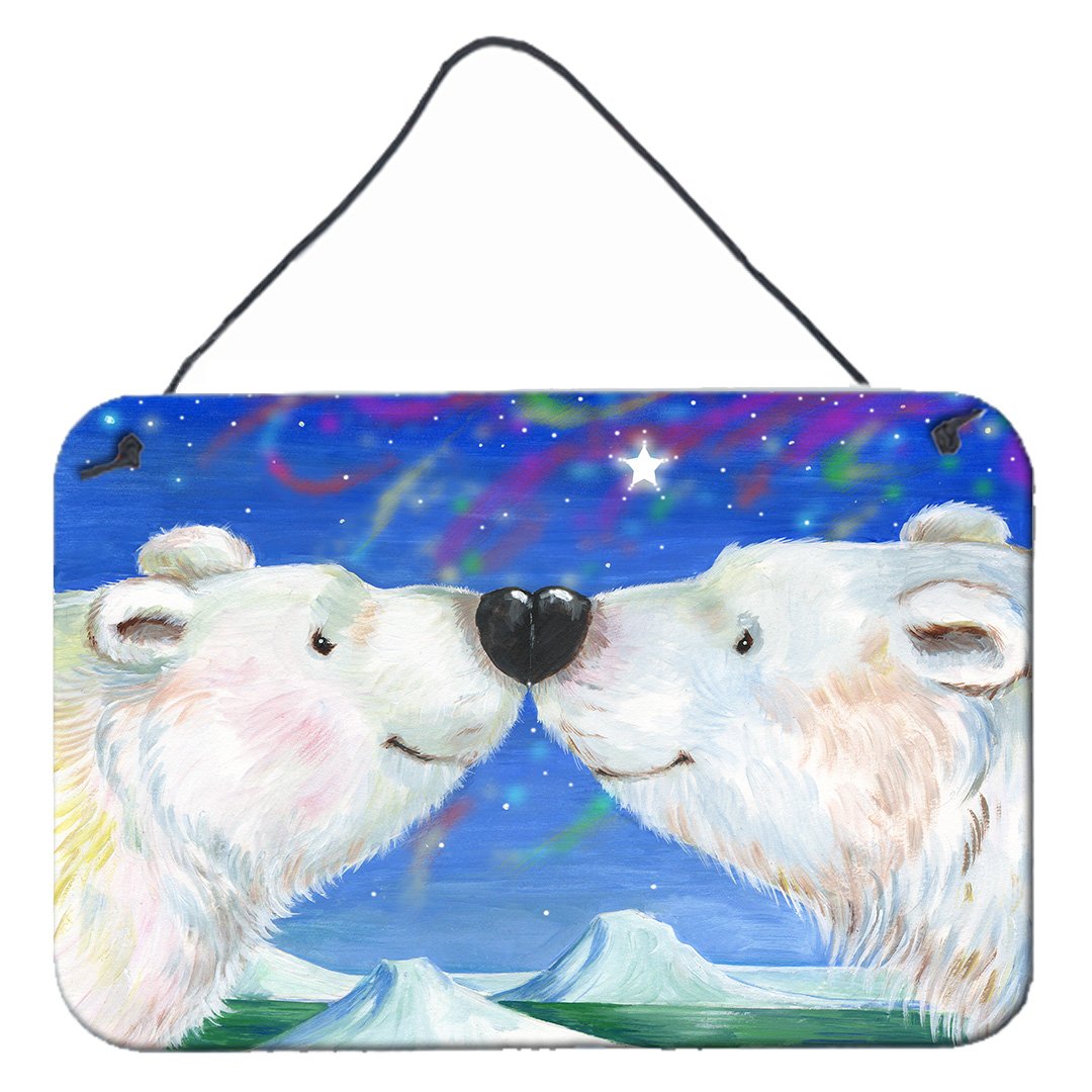 Polar Bears Polar Kiss by Debbie Cook Wall or Door Hanging Prints CDCO0487DS812 by Caroline&#39;s Treasures